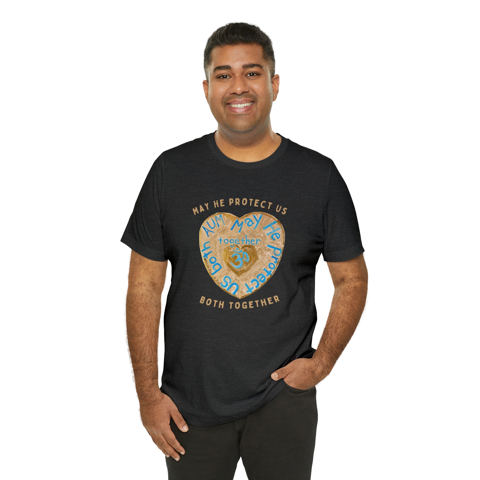 AUM May He Protect Us Both Together T-Shirt - Arjuna Rigby Art and Lifestyle Store