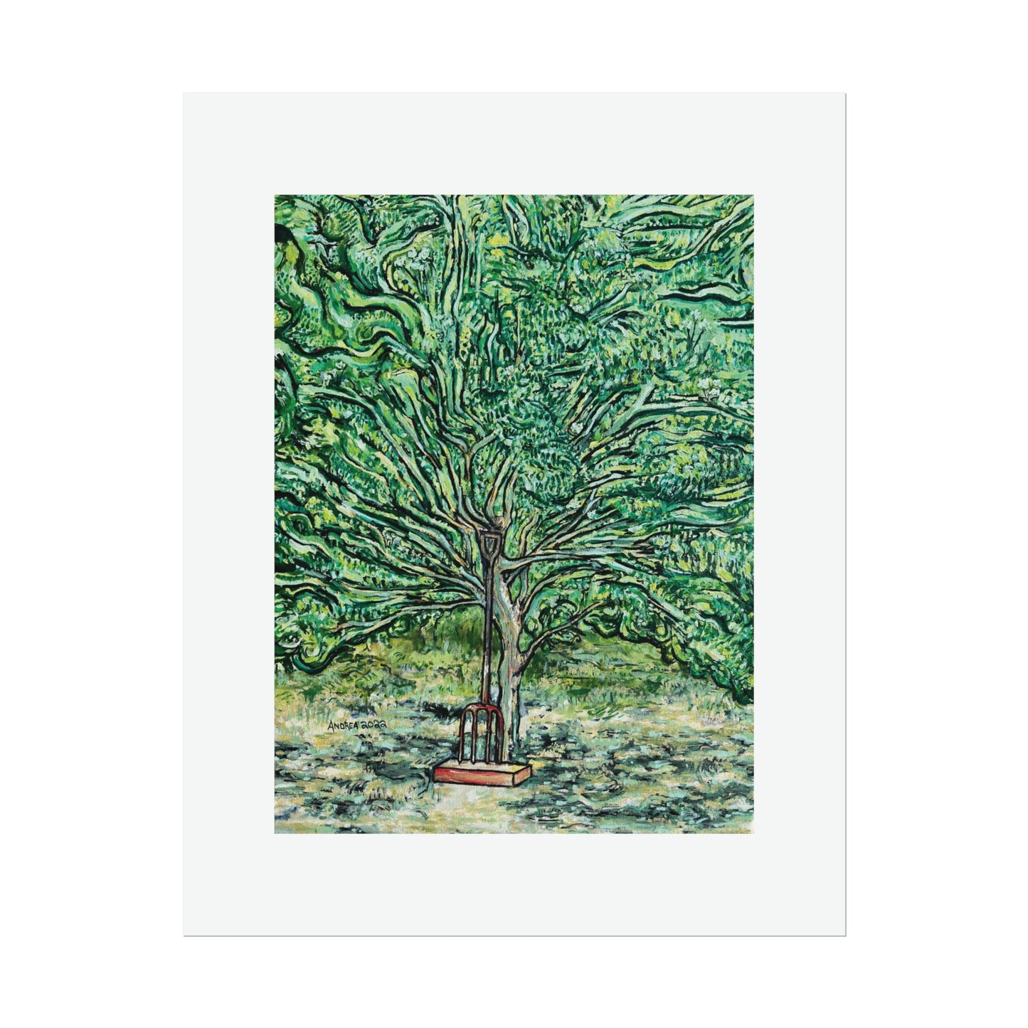 The Pear Tree or Dennis's Pitchfork Rolled Fine Art Print