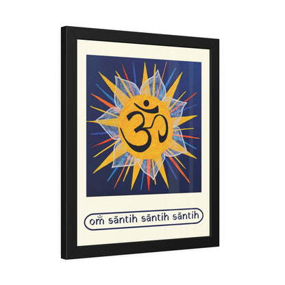 Sunburst OM on Navy Blue Framed Fine Art Print