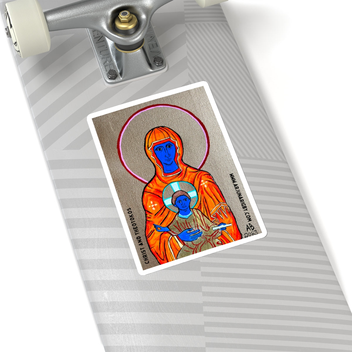 Christ and Theotokos Sticker - Arjuna Rigby Art and Lifestyle Store