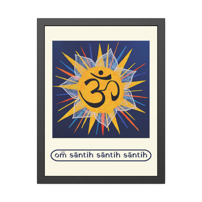 Sunburst OM on Navy Blue Framed Fine Art Print