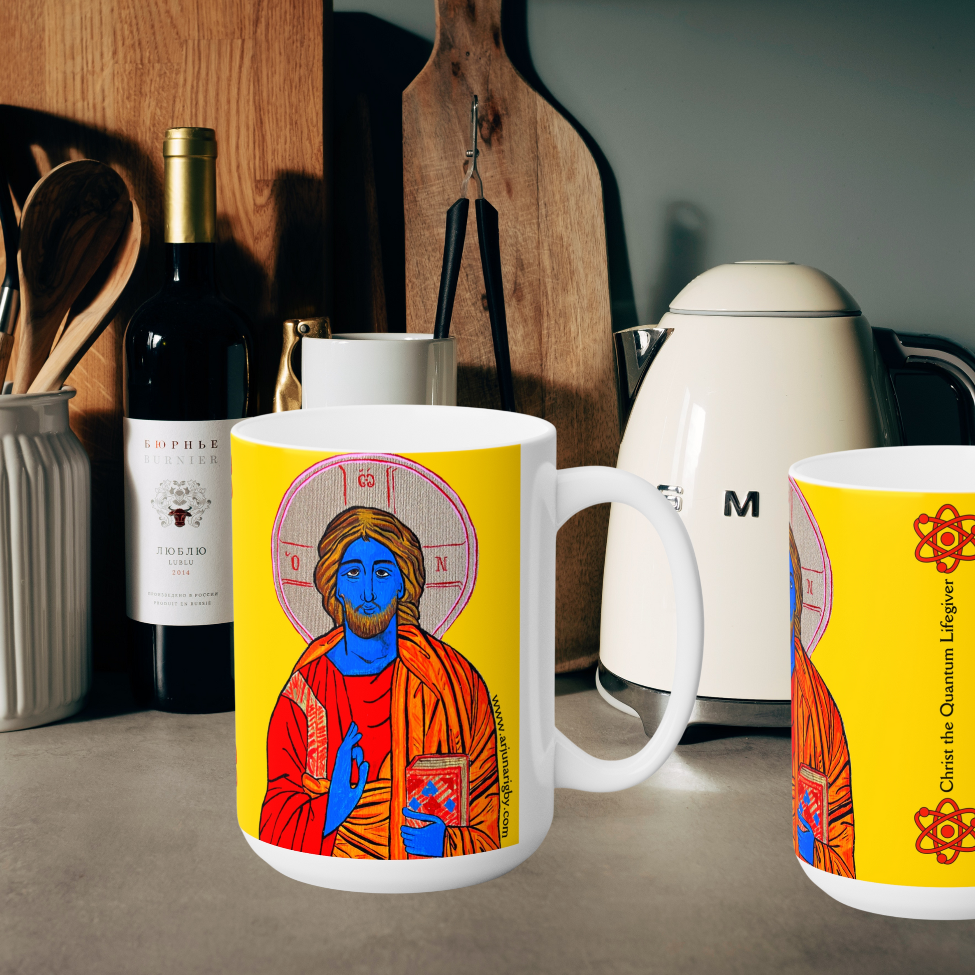 Christ the Quantum Lifegiver Jumbo Size Mug - Arjuna Rigby Art and Lifestyle Store