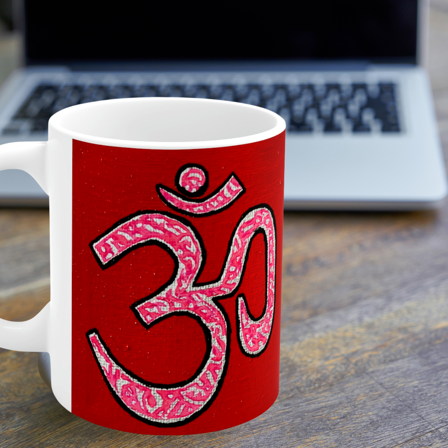 Pink & Silver OM - Mug - Arjuna Rigby Art and Lifestyle Store