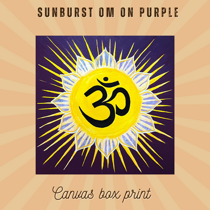 Sunburst AUM on Purple Background - Canvas Box-Print - Arjuna Rigby Art and Lifestyle Store