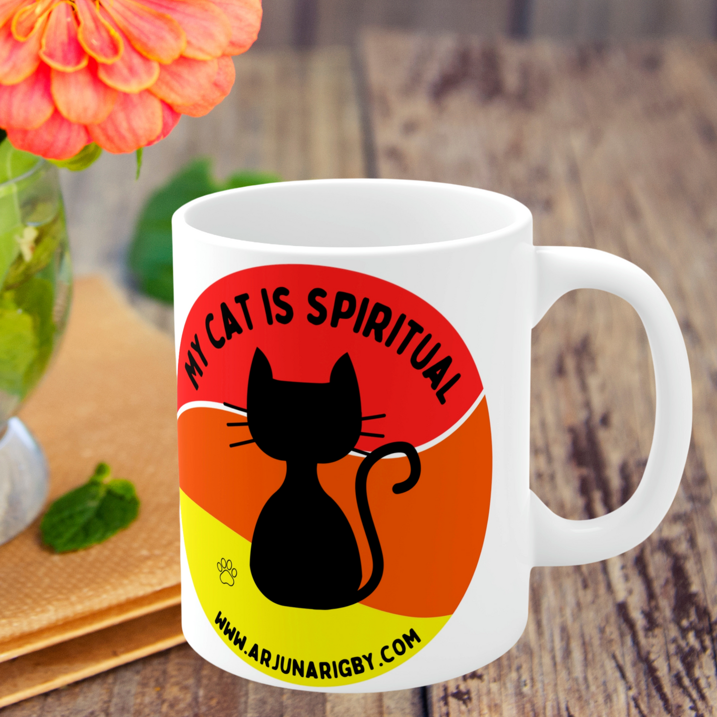 My Cat is Spiritual - Mug - Arjuna Rigby Art and Lifestyle Store