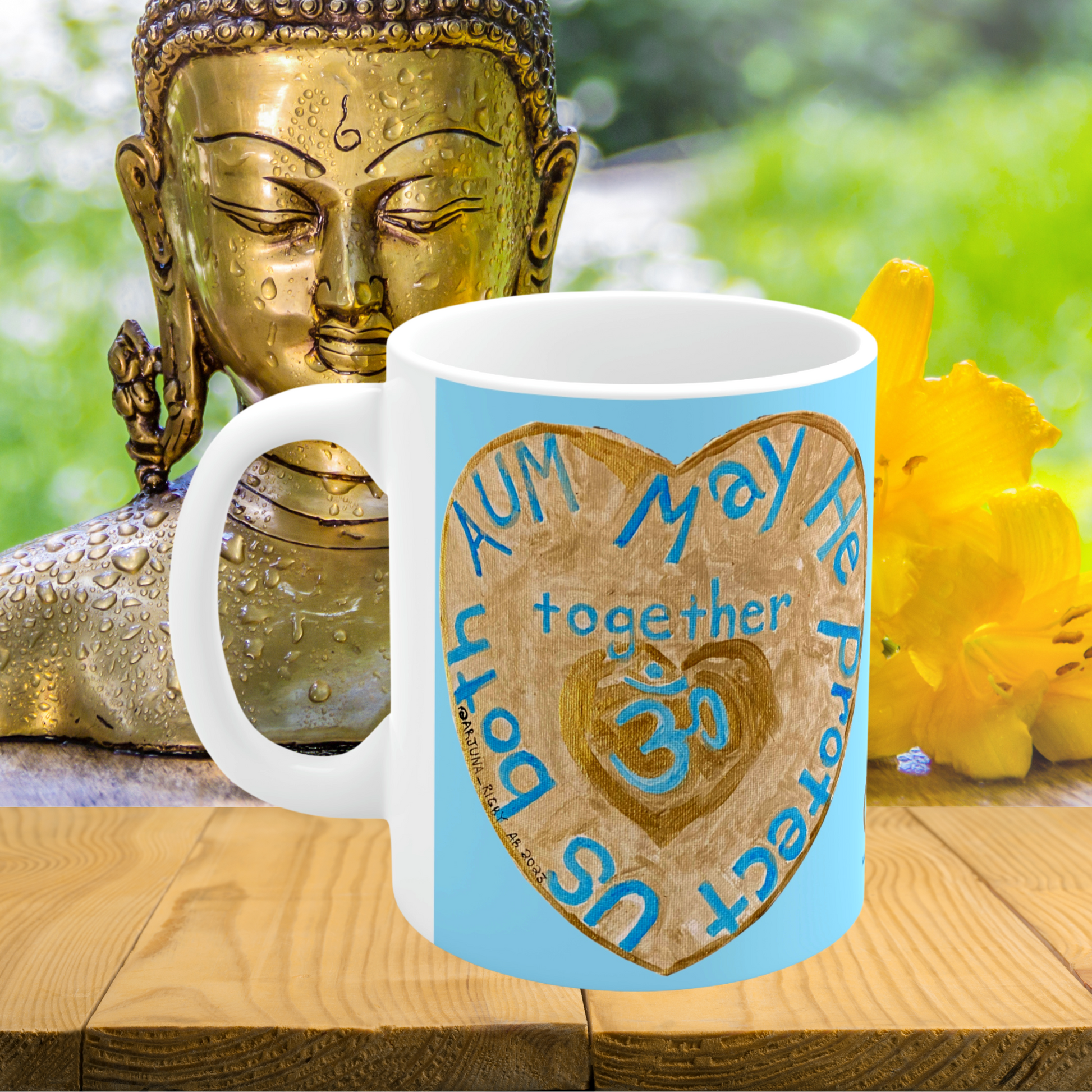 May He Protect Us Both Together - Mug - Arjuna Rigby Art and Lifestyle Store