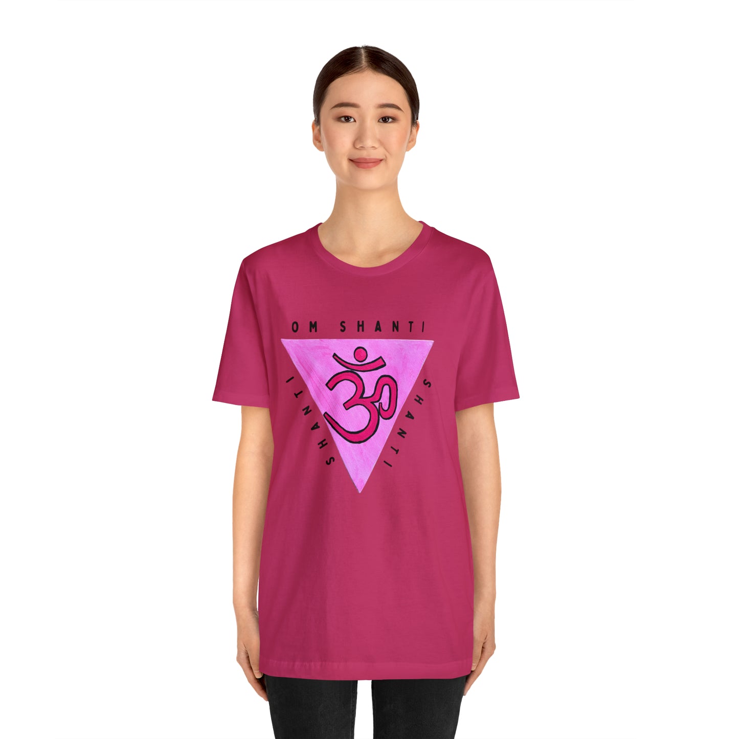 Pink Triangle OM T-Shirt - Arjuna Rigby Art and Lifestyle Store