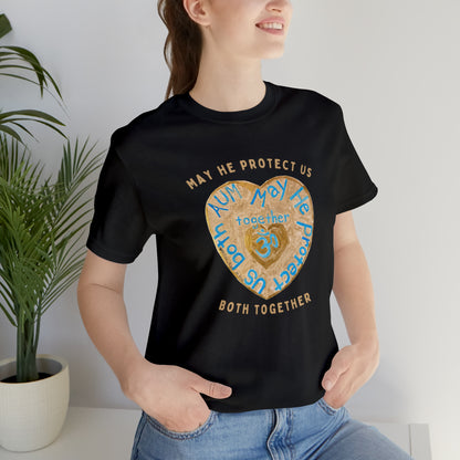 AUM May He Protect Us Both Together T-Shirt - Arjuna Rigby Art and Lifestyle Store