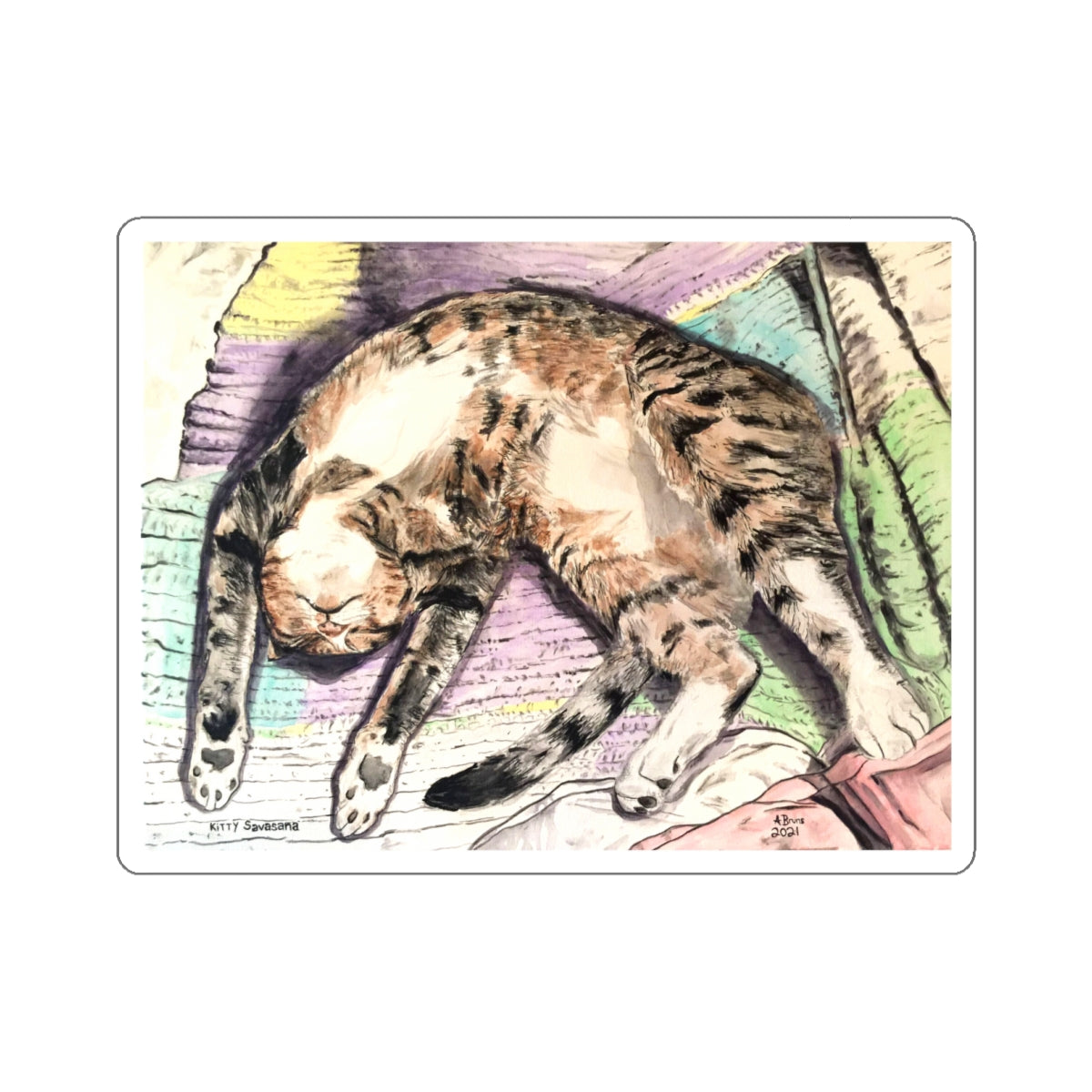 Kitty Savasana Sticker