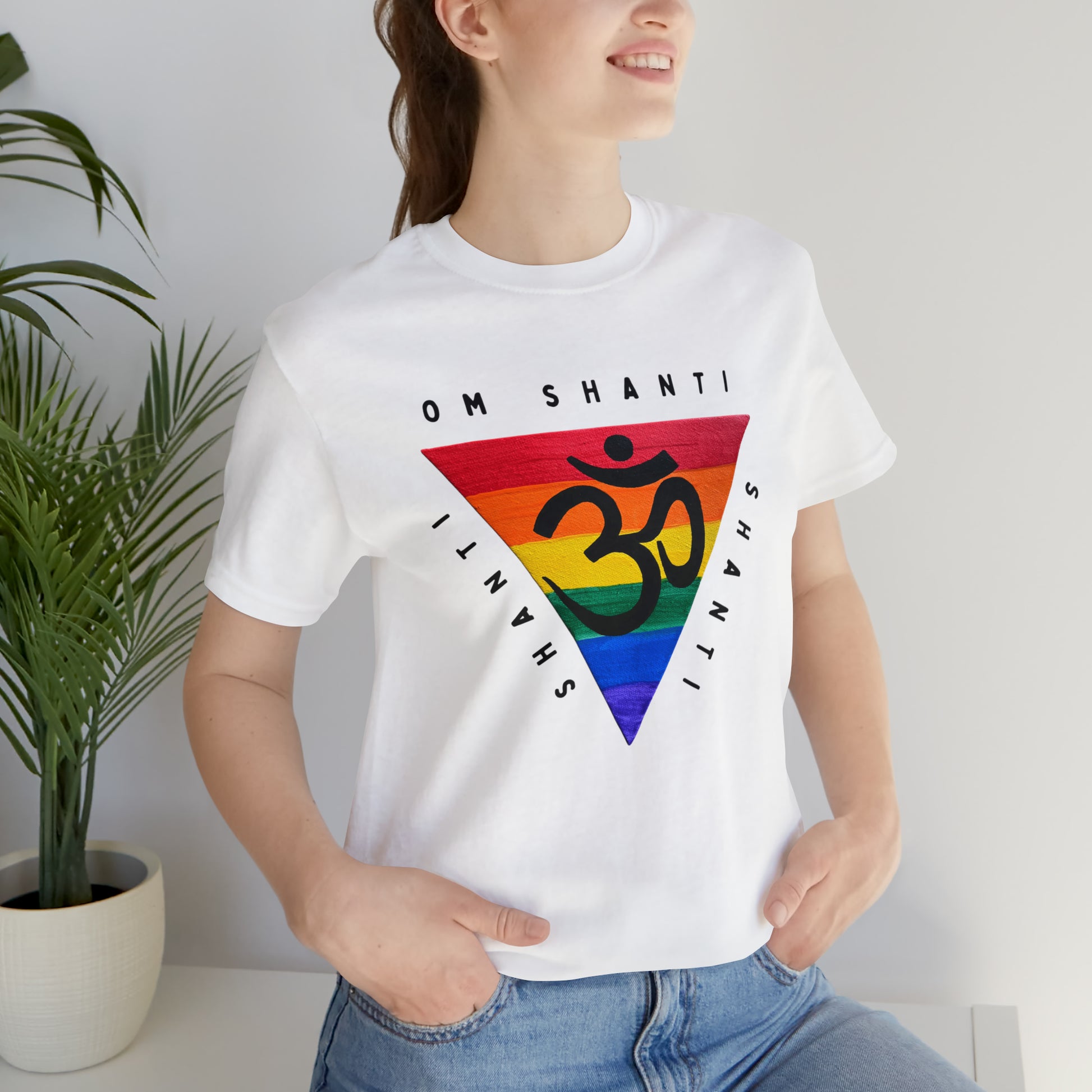 Rainbow Triangle OM T-Shirt - Arjuna Rigby Art and Lifestyle Store