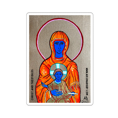 Christ and Theotokos Sticker - Arjuna Rigby Art and Lifestyle Store