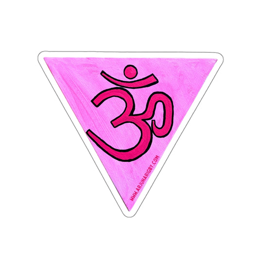 Pink Triangle OM Sticker - Arjuna Rigby Art and Lifestyle Store
