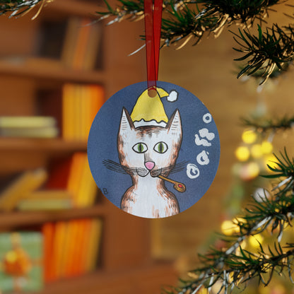 Gentleman's Cat metal ornament