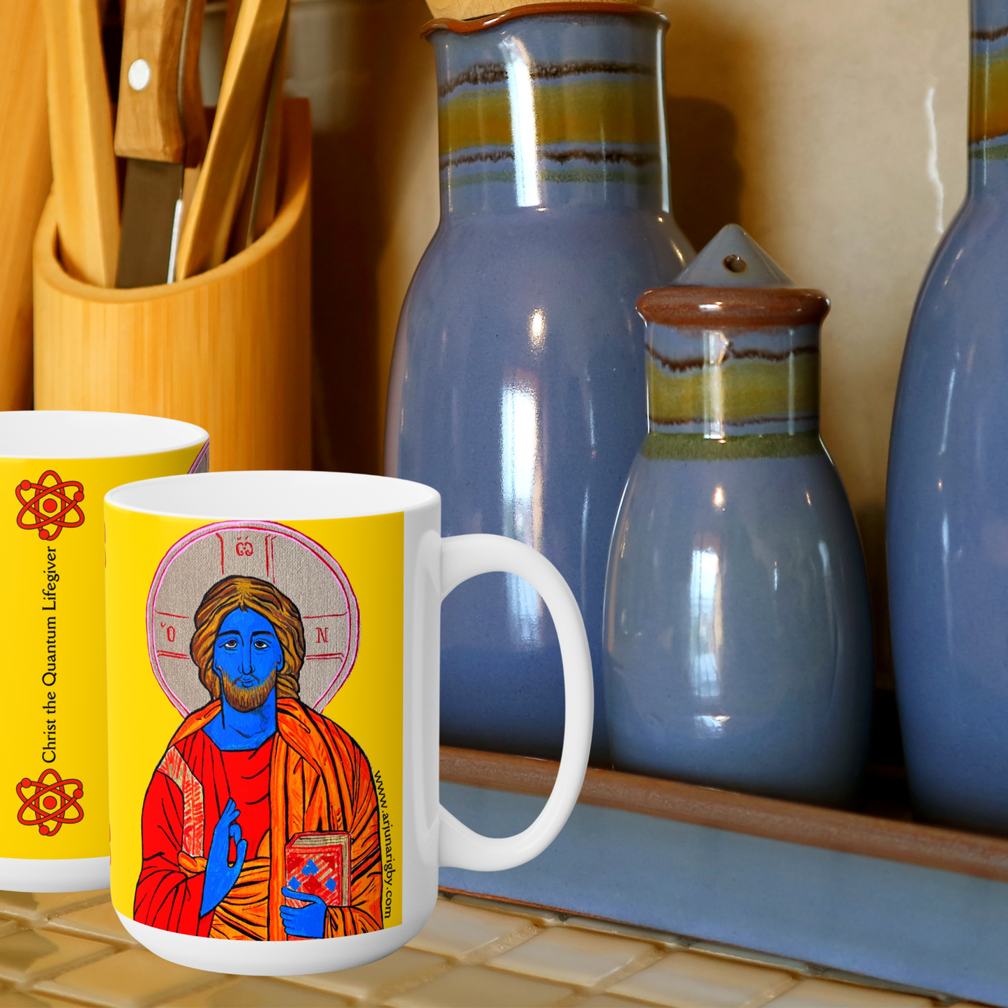 Christ the Quantum Lifegiver Jumbo Size Mug - Arjuna Rigby Art and Lifestyle Store