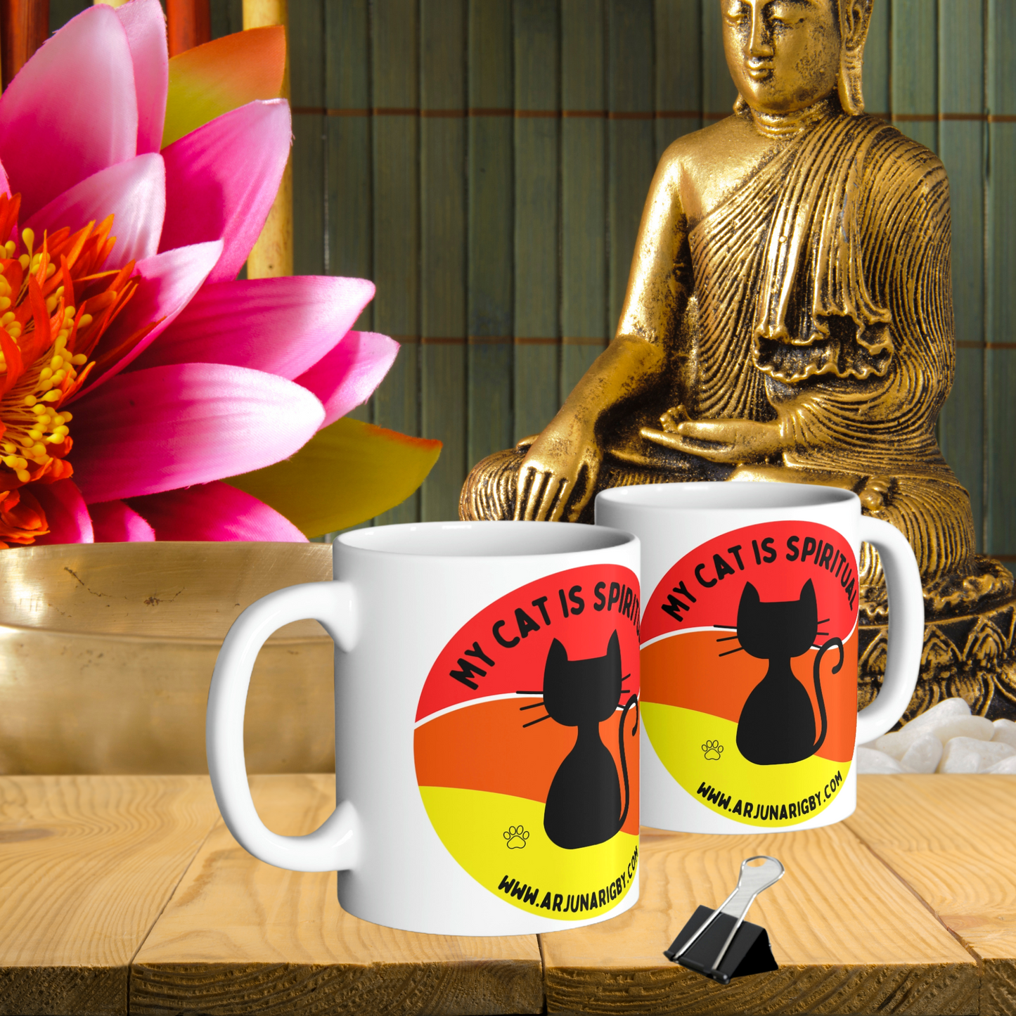 My Cat is Spiritual - Mug - Arjuna Rigby Art and Lifestyle Store