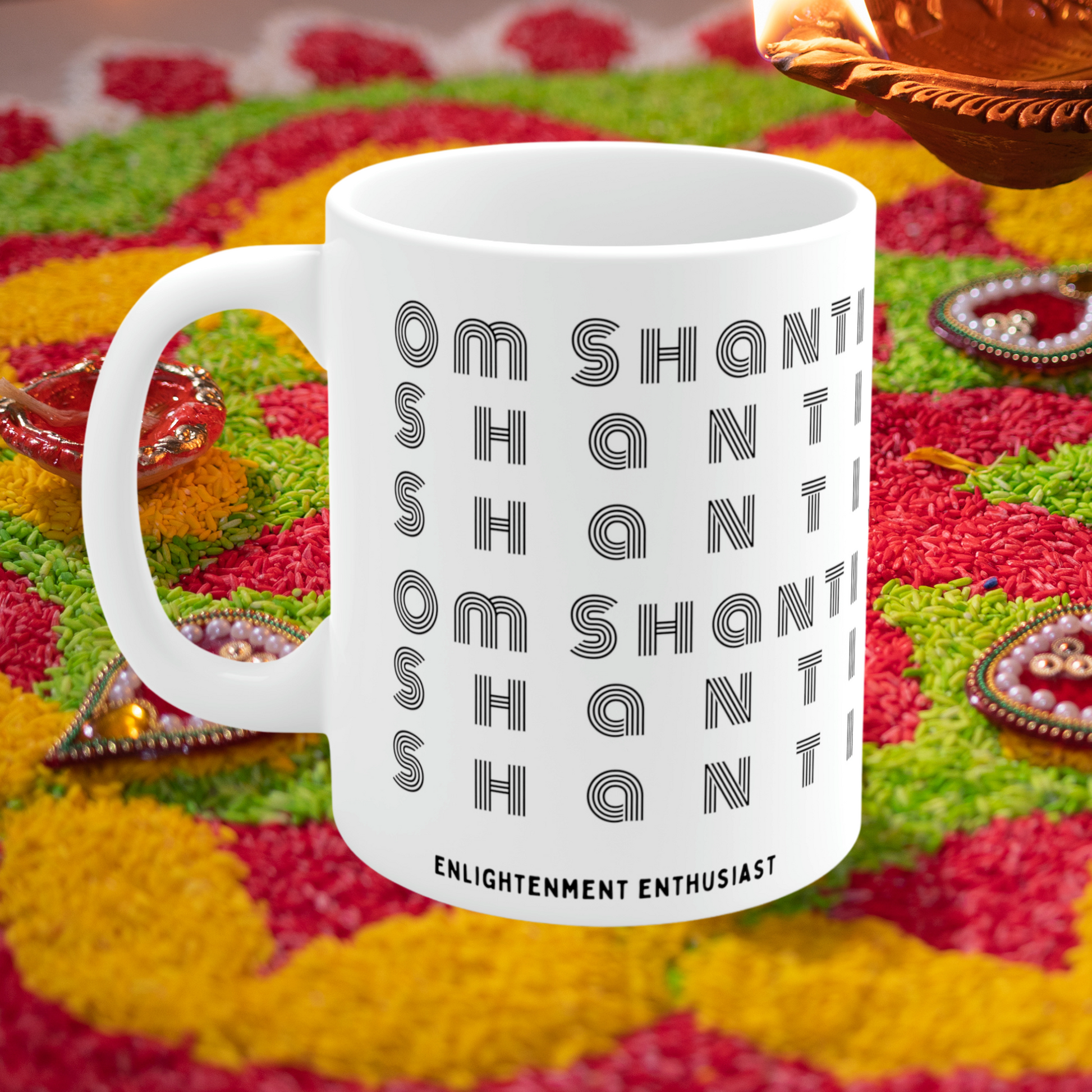 Om Shanti Shanti Shanti - Mug - Arjuna Rigby Art and Lifestyle Store