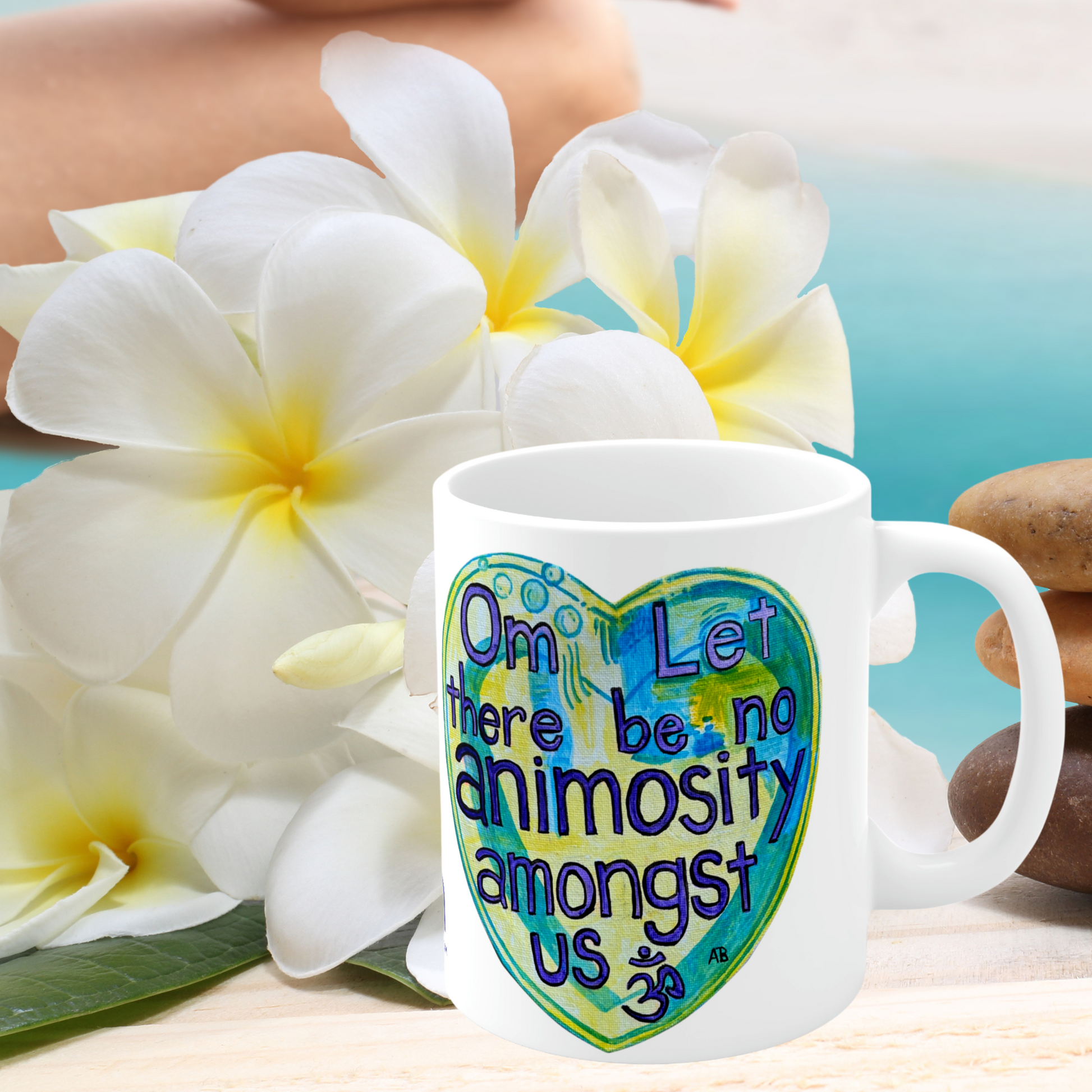 Om Let There Be No Animosity Amongst Us - Mug - Arjuna Rigby Art and Lifestyle Store