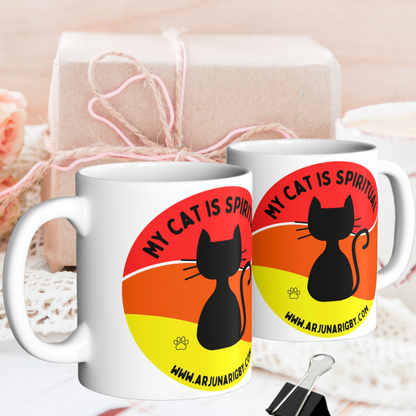 My Cat is Spiritual - Mug - Arjuna Rigby Art and Lifestyle Store