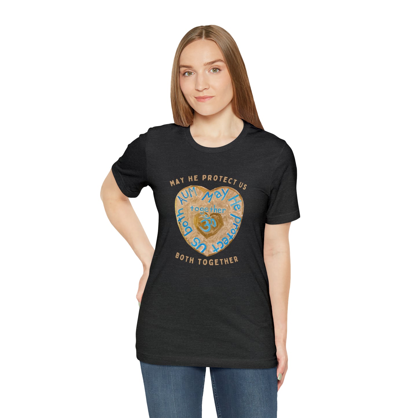 AUM May He Protect Us Both Together T-Shirt - Arjuna Rigby Art and Lifestyle Store