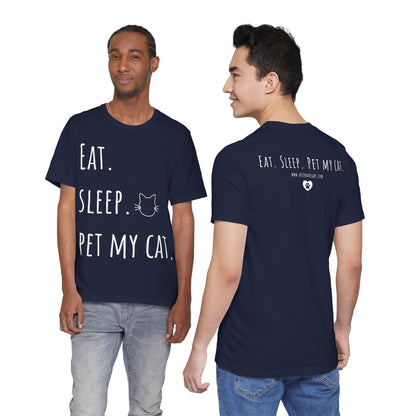 Eat. Sleep. Pet My Cat. T-Shirt - Arjuna Rigby Art and Lifestyle Store