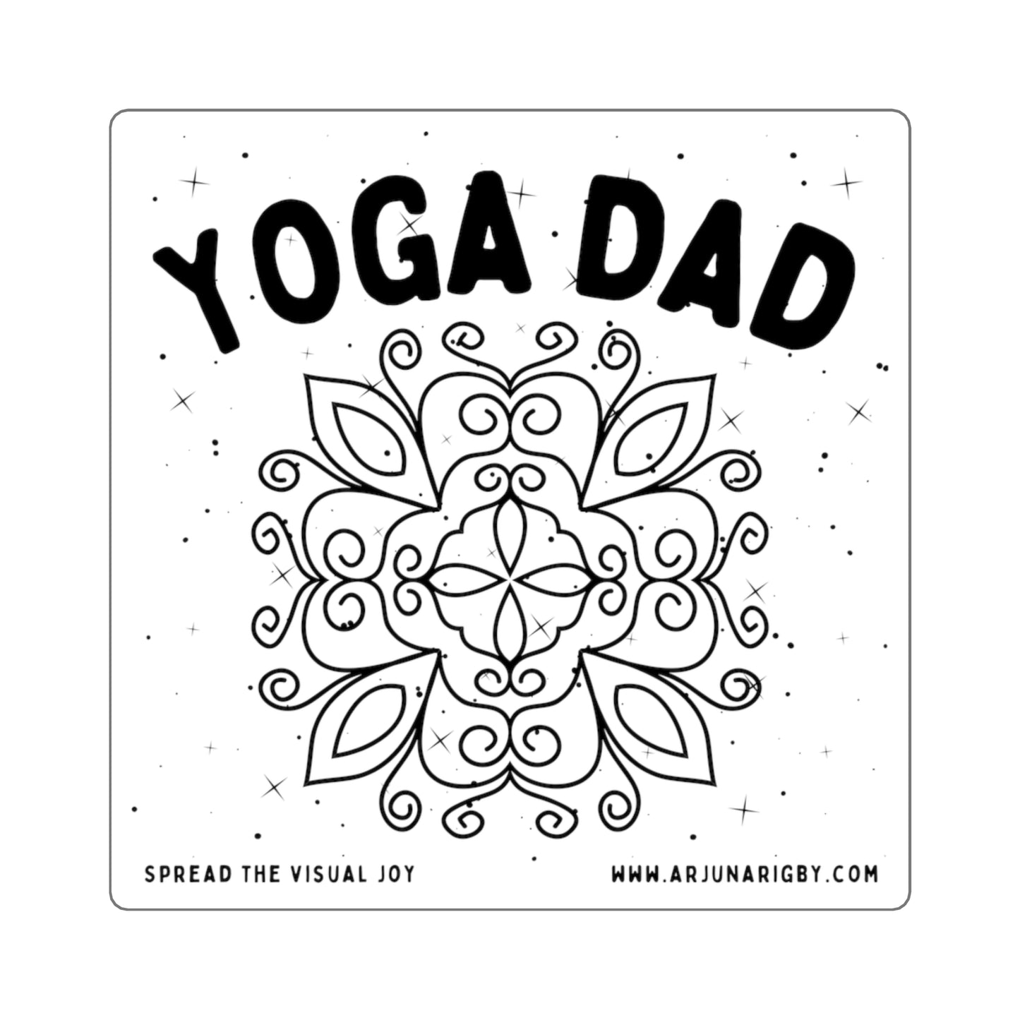 Yoga Dad Sticker White