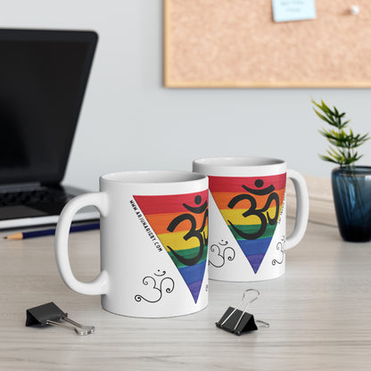 Rainbow Triangle OM Mug - Arjuna Rigby Art and Lifestyle Store