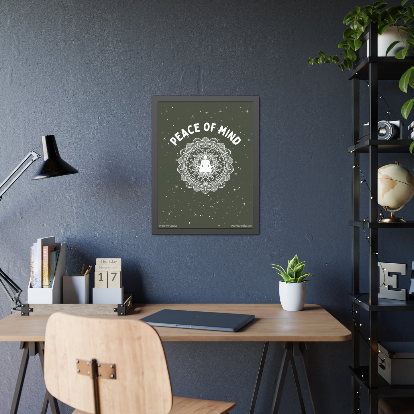Peace of Mind Framed Fine Art Poster green background