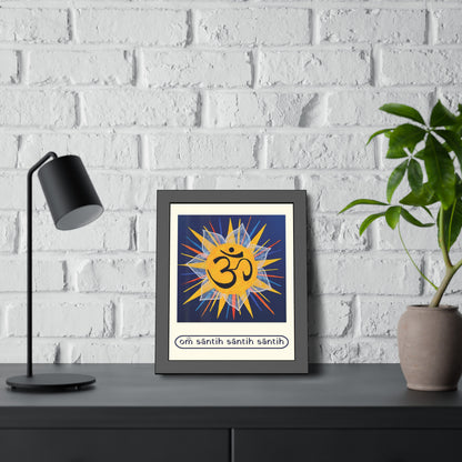 Sunburst OM on Navy Blue Framed Fine Art Print