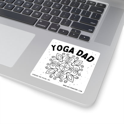 Yoga Dad Sticker White