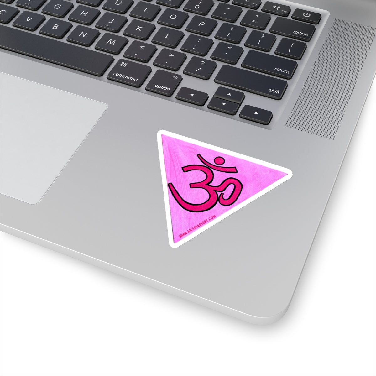 Pink Triangle OM Sticker - Arjuna Rigby Art and Lifestyle Store