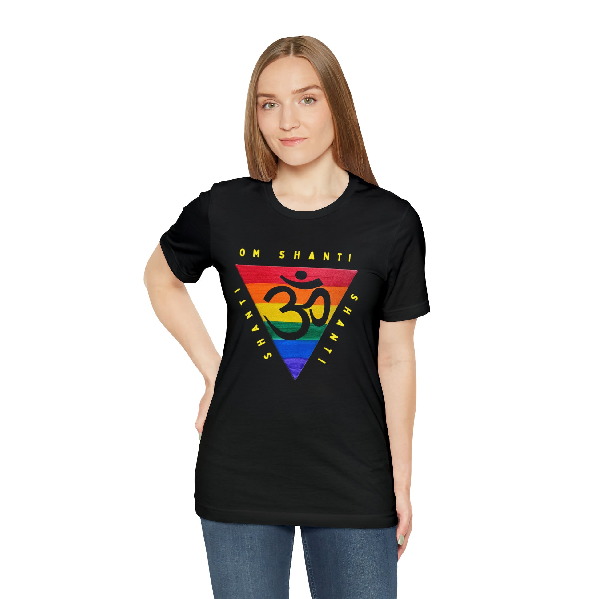 Rainbow Triangle OM T-Shirt - Arjuna Rigby Art and Lifestyle Store