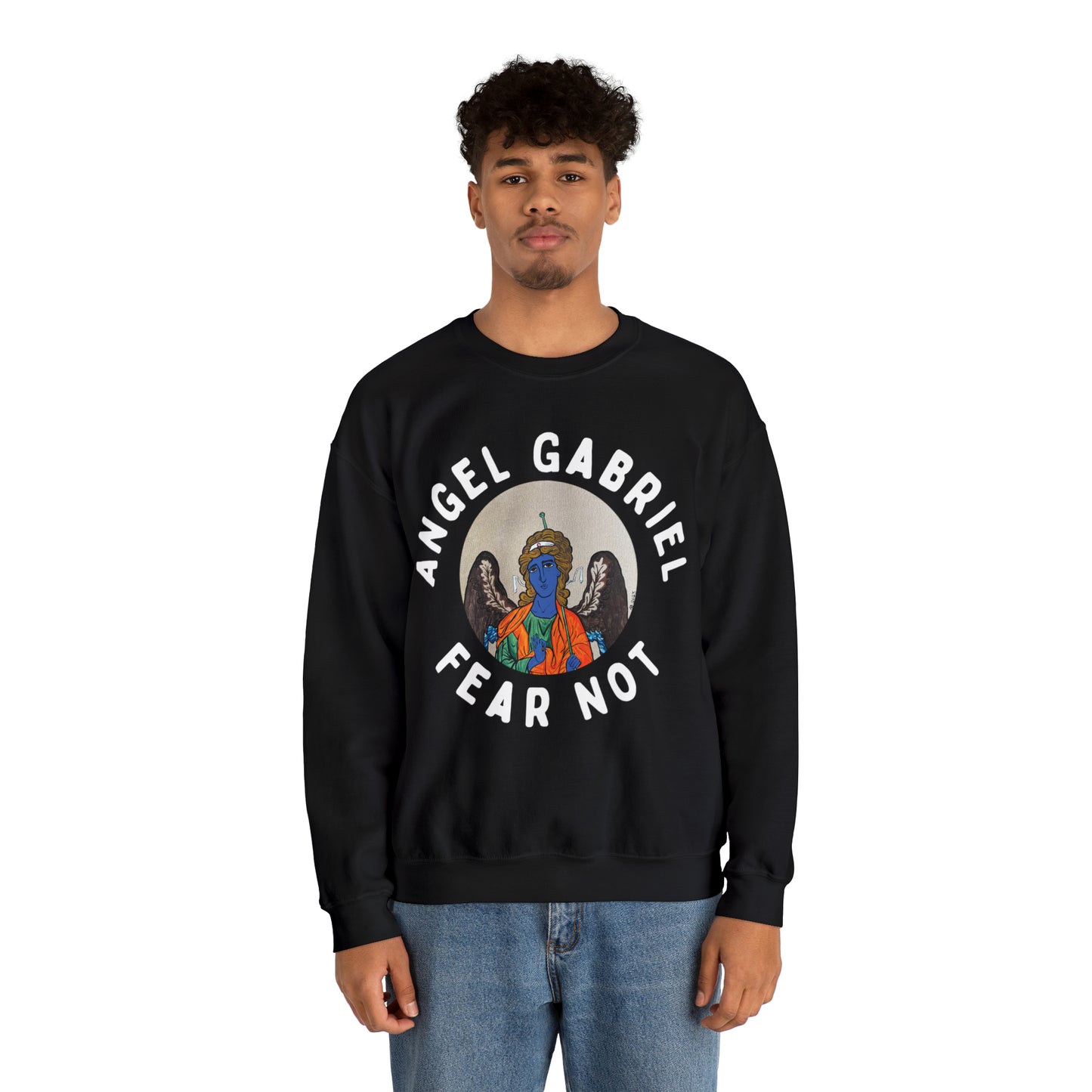 Angel Gabriel Crewneck Sweatshirt - Arjuna Rigby Art and Lifestyle Store