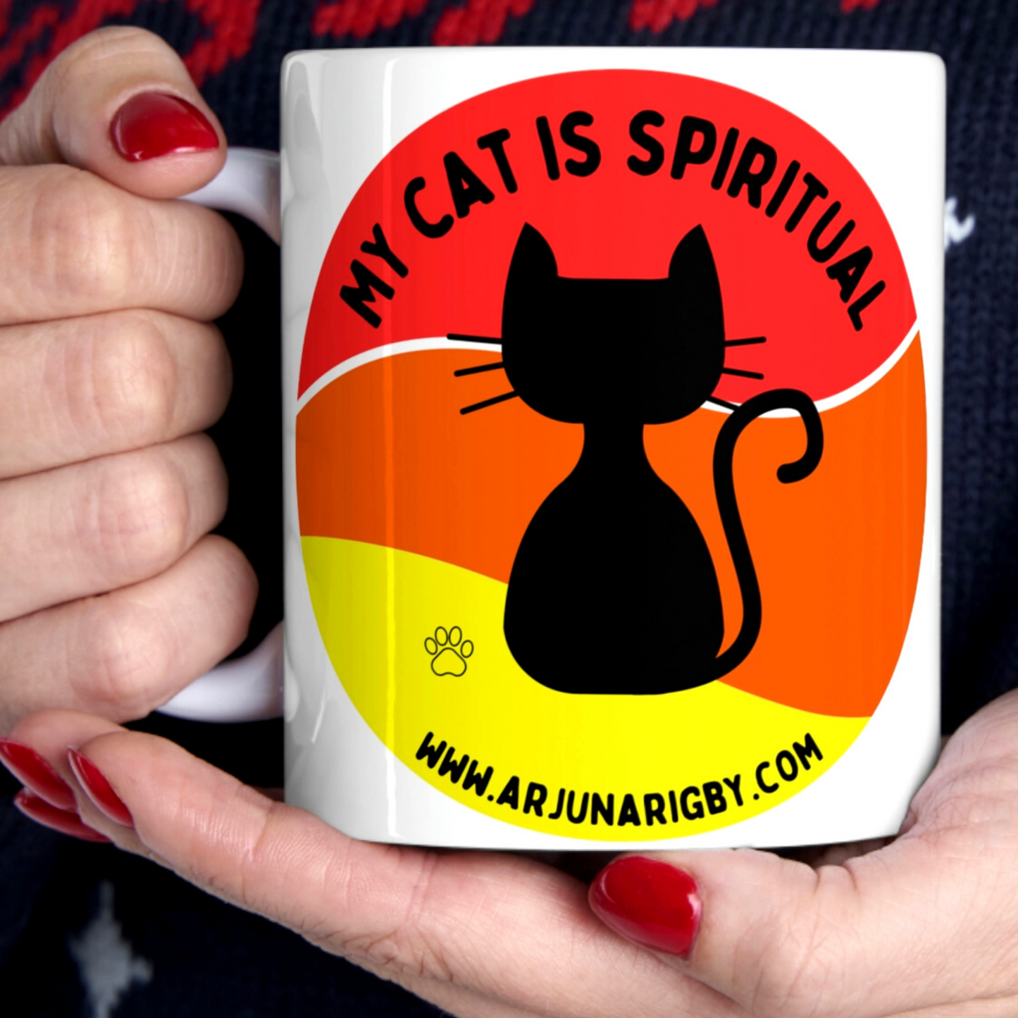 My Cat is Spiritual - Mug - Arjuna Rigby Art and Lifestyle Store