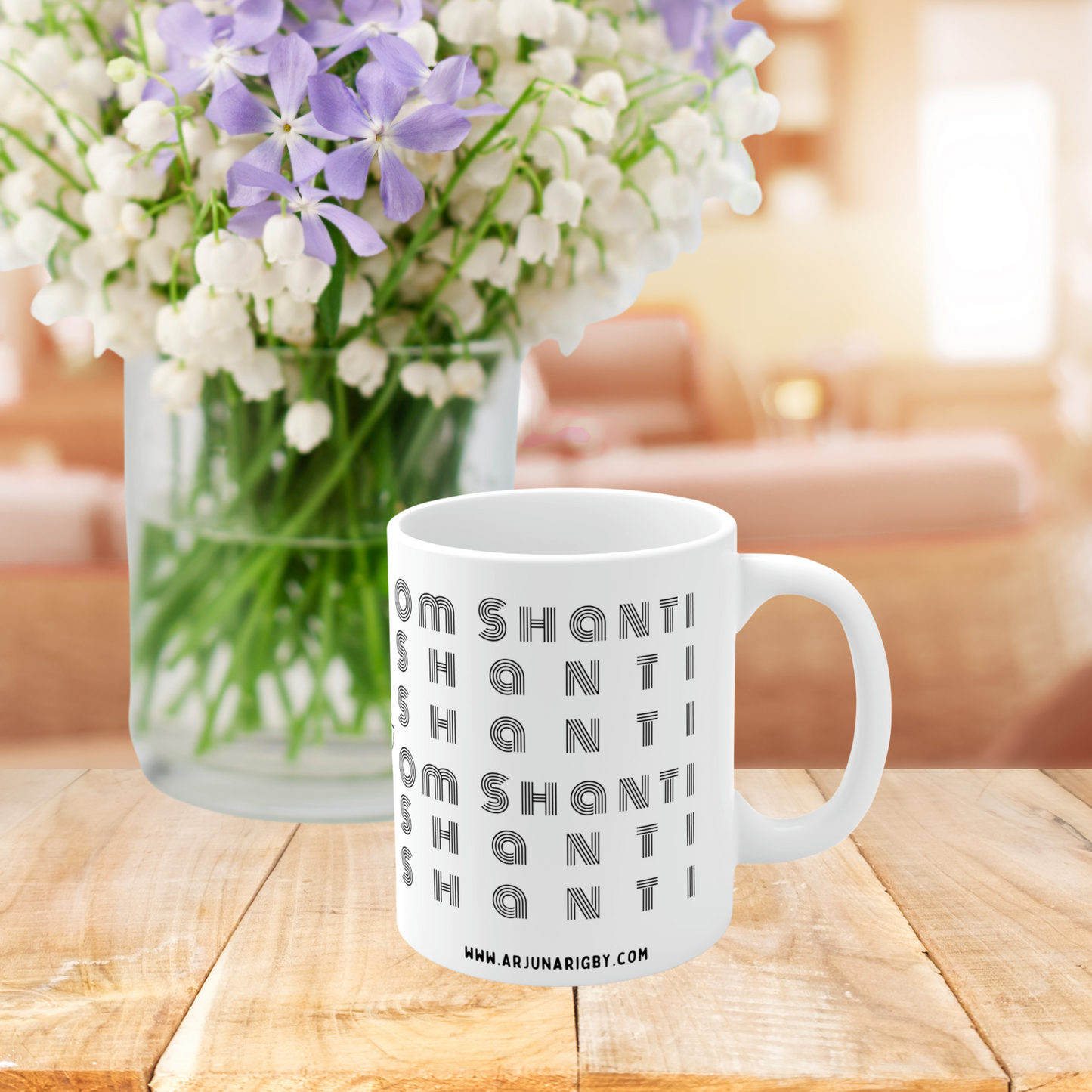 Om Shanti Shanti Shanti - Mug - Arjuna Rigby Art and Lifestyle Store