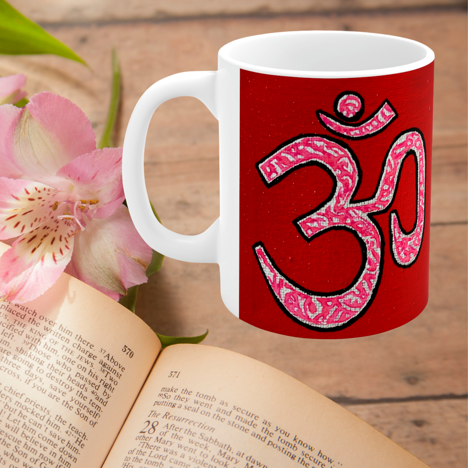 Pink & Silver OM - Mug - Arjuna Rigby Art and Lifestyle Store