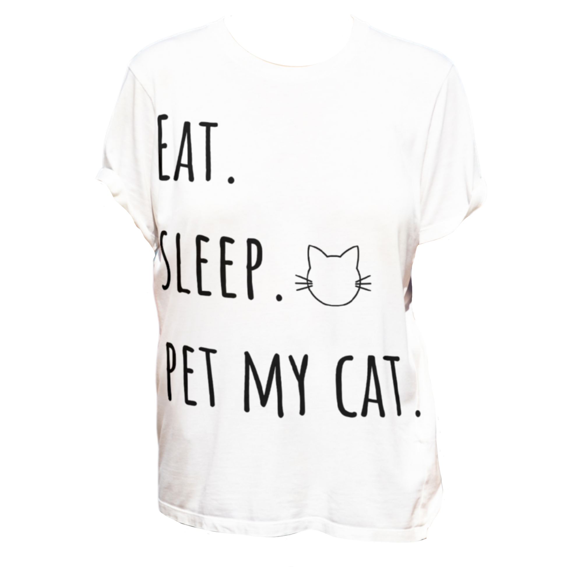 Eat. Sleep. Pet My Cat. T-Shirt - Arjuna Rigby Art and Lifestyle Store
