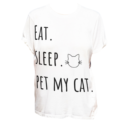 Eat. Sleep. Pet My Cat. T-Shirt - Arjuna Rigby Art and Lifestyle Store