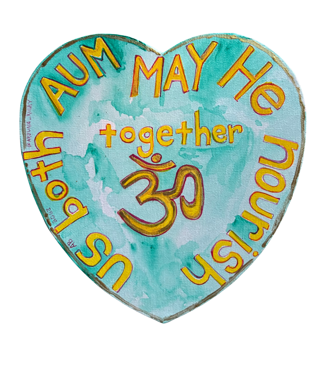 Shanti Prayer Heart Painting - Arjuna Rigby Art and Lifestyle Store