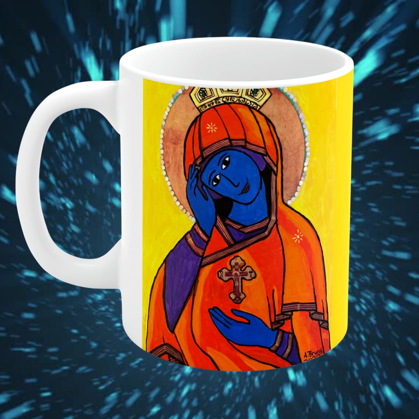 O Queen of Heaven Rejoice! - Mug - Arjuna Rigby Art and Lifestyle Store