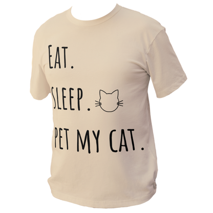 Eat. Sleep. Pet My Cat. T-Shirt - Arjuna Rigby Art and Lifestyle Store