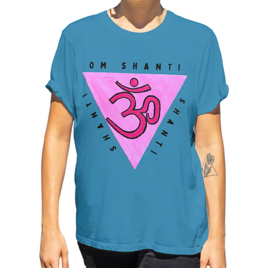 Pink Triangle OM T-Shirt - Arjuna Rigby Art and Lifestyle Store