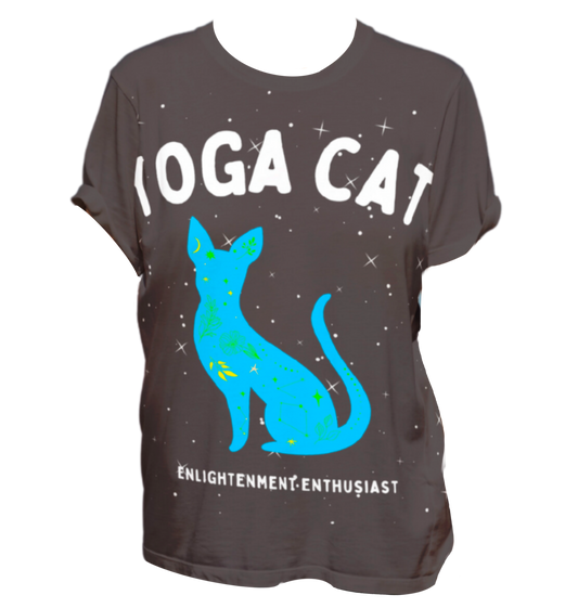 Yoga Cat T-Shirt - Arjuna Rigby Art and Lifestyle Store