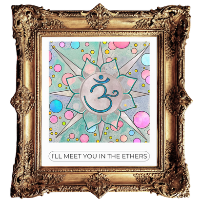Silver & Turquoise Sunburst OM Fine Art Print