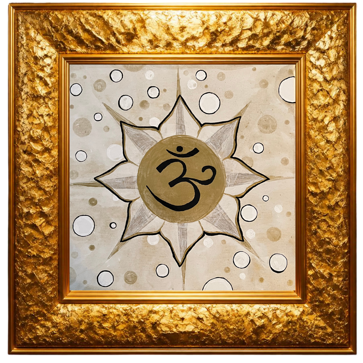 Gold & Black Reiki Energy Sunburst OM