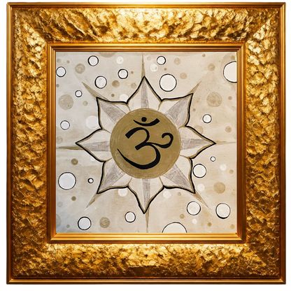 Gold & Black Reiki Energy Sunburst OM