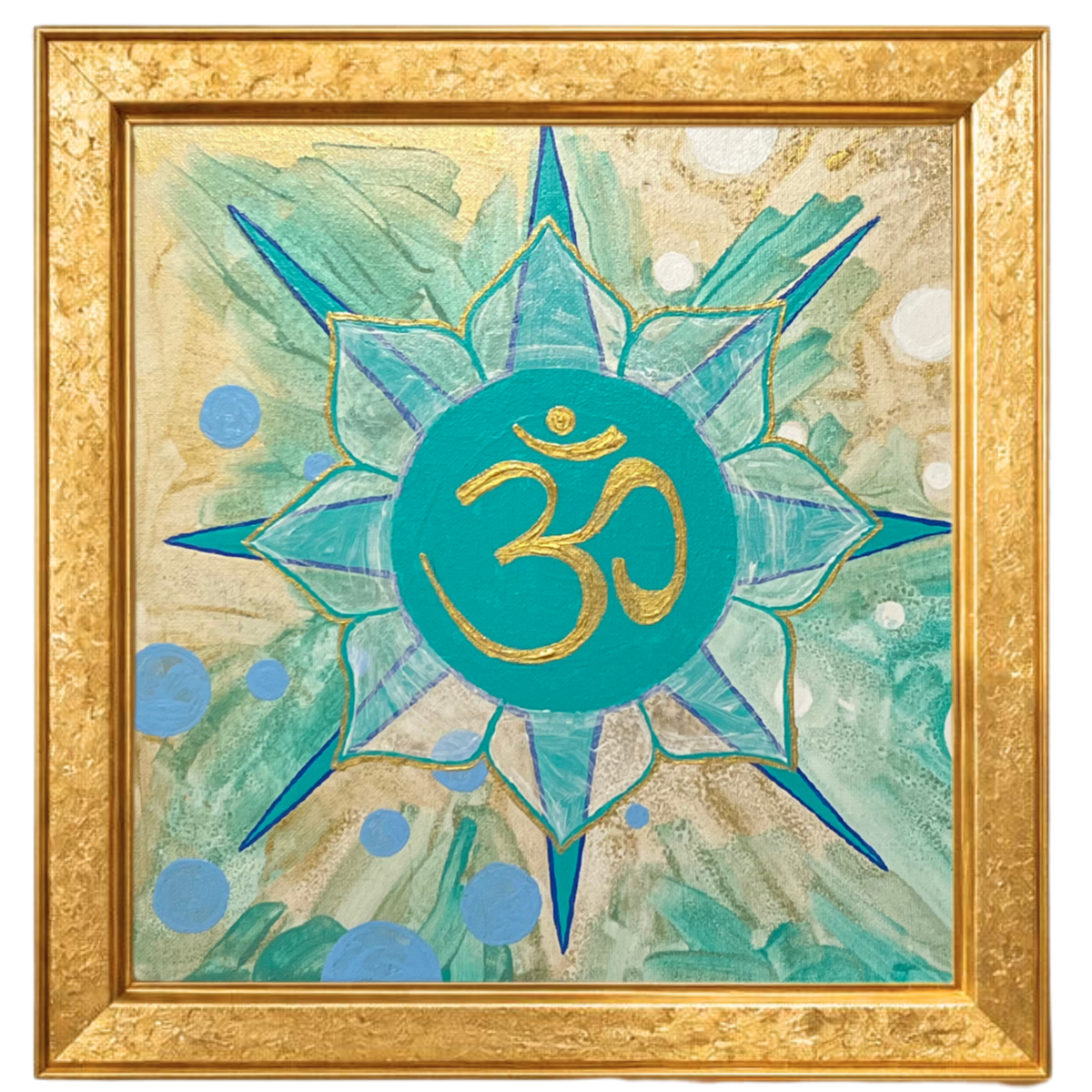 Gold & Turquoise Reiki Sunburst Om