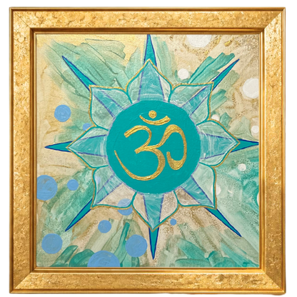 Gold & Turquoise Reiki Sunburst Om