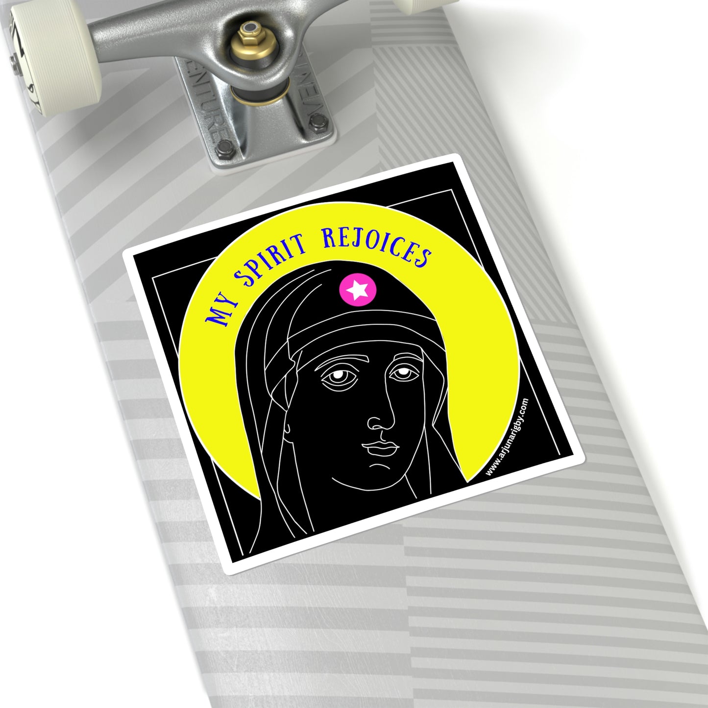 My Spirit Rejoices Sticker (Black) - Arjuna Rigby Art and Lifestyle Store