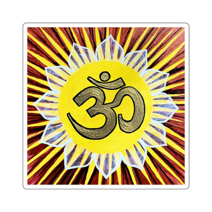 Red & Gold AUM Sticker - Arjuna Rigby Art and Lifestyle Store