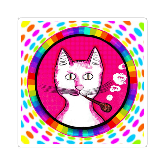 Gentleman's Cat Sticker - Trippy Happy - Arjuna Rigby Art and Lifestyle Store